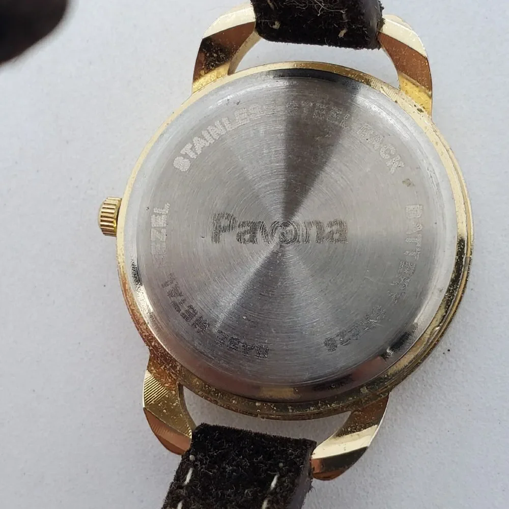 Pavana 32MM Watch Women‎ White Dial Black Suede Leather Bands New Battery